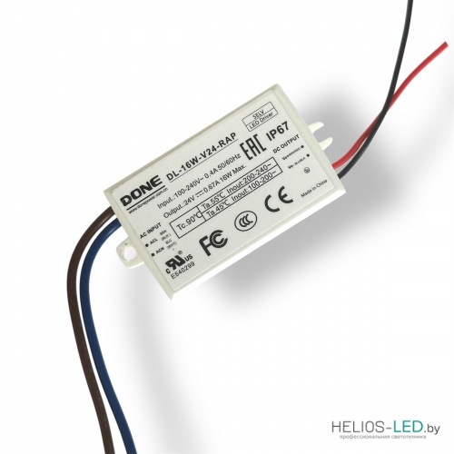 Блок питания 24 В 16 Вт; Преобразователь напряжения 220-24; Блок питания герметичный DL-16W-24-RAP