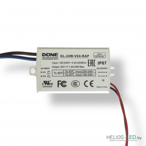 Блок питания 24 В 24 Вт; Преобразователь напряжения 220-24; Блок питания герметичный DL-24W-24-RAP