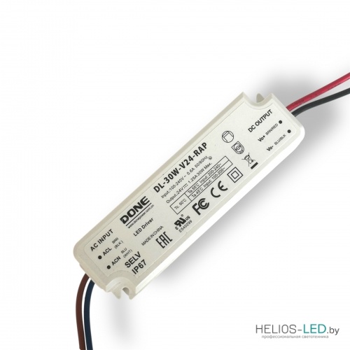 Блок питания 24 В 30 Вт; Преобразователь напряжения 220-24; Блок питания герметичный DL-30W-24-RAP